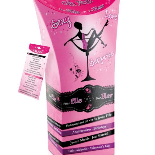 Pochette surprise sexy pour femme Oh Yes avec sextoy, lingerie et accessoires coquins