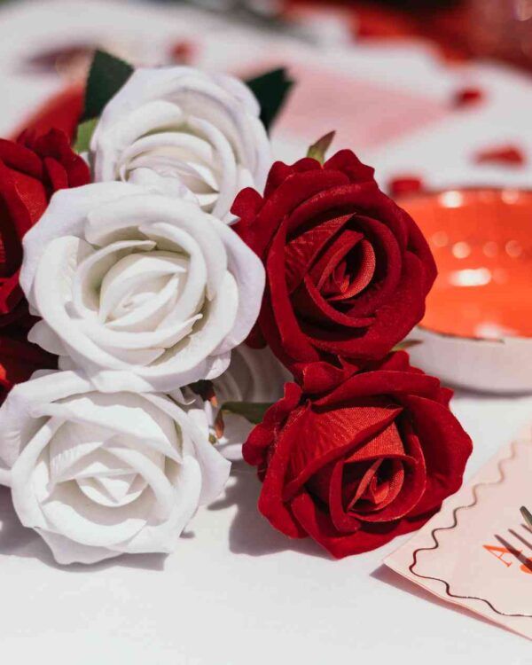 Branche de rose rouge - 70cm