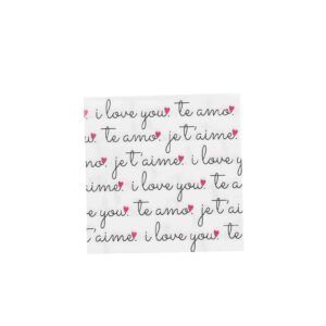 Serviettes cocktail "I love you / Je t’aime / Te amo"