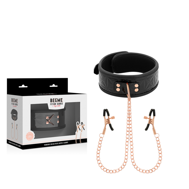 BEGME Black Edition — Collier noir avec pinces réglables rose gold