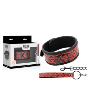 Collier adulte rouge et noir avec chaîne BEGME Red Edition