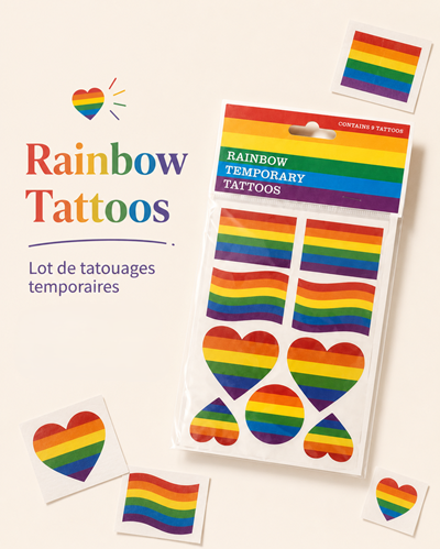 Tatouages temporaires Rainbow Pride — Drapeau LGBT