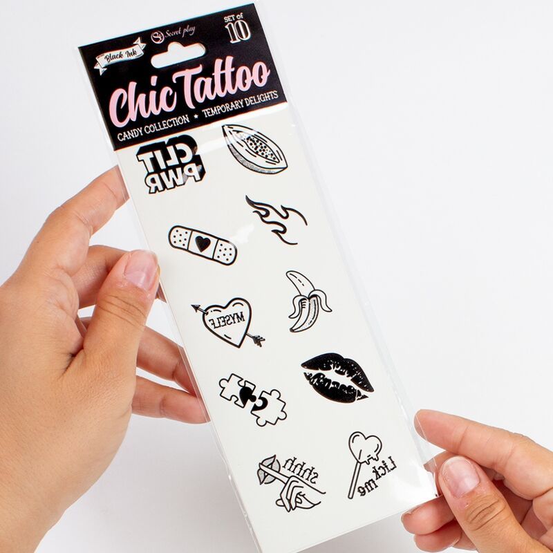 Lot de 10 tatouages temporaires 'Candy Collection'