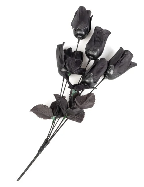 bouquet de roses noires artificielles halloween