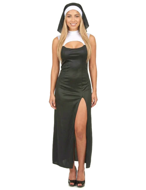 déguisement nonne sexy robe fendue femme