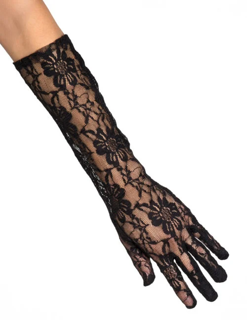 gants en dentelle noire adulte
