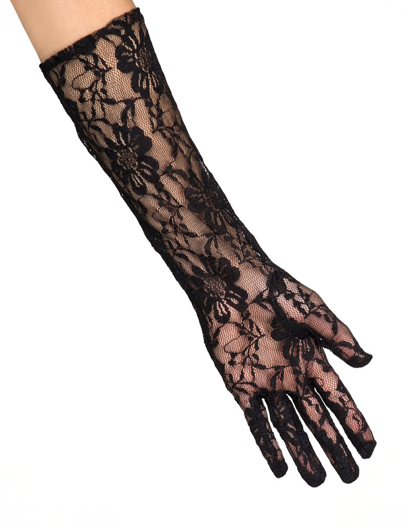 gants en dentelle noire adulte