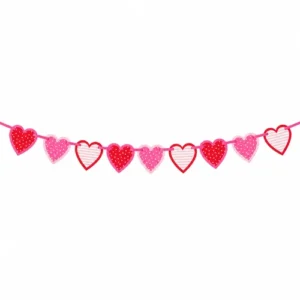 Guirlande cœurs à motifs rose et rouge – 196 cm
